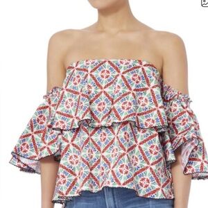 INTERMIX (Caroline Constas) White and Multicolor Top (originally $495)